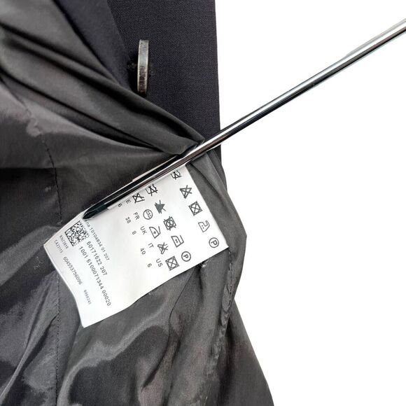 Boss Hugo Boss Womens Wool Blazer 3 Button Lined Vented Flap Pockets Black Sz 6‎ - Picture 4 of 7